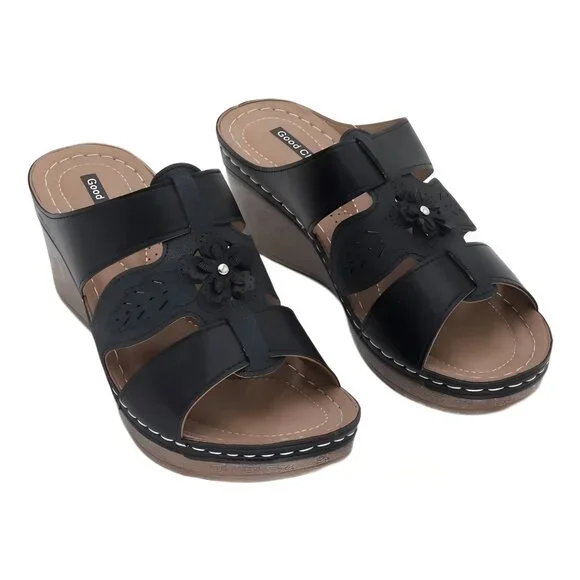 Gabbie Women's Rosette Flower Comfort Sandals 7M - Picture 4 of 6